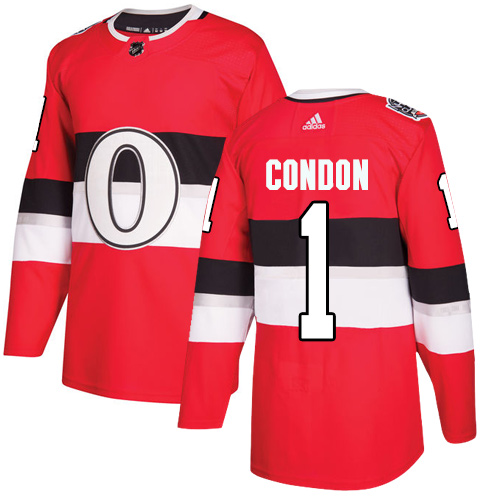 Kinder Ottawa Senators Eishockey Trikot Mike Condon #1 Authentic Rot 2017 100 Classic